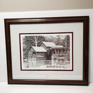 Framed Lithograph Print, Mike Johnson, Numbered Limited Edition Signed, NC Mill